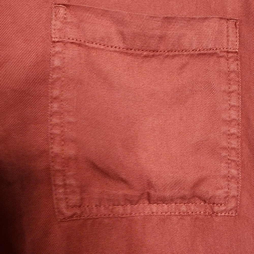 GAP Popover Brick Red Short Sleeve Shirt Dress Large - Picture 3 of 10